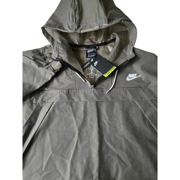 Nike Women's Translucent Hooded Speckled Gray Oversized Pullover Rain Coat SizeL - Picture 6 of 12